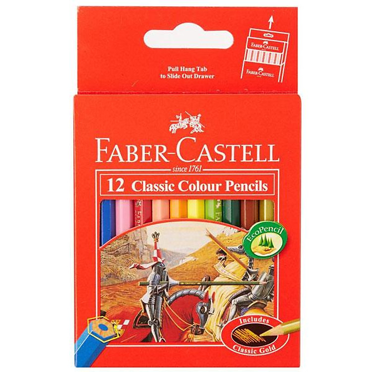 Chì Màu Faber-Castell Classic Knight (12 màu ngắn)