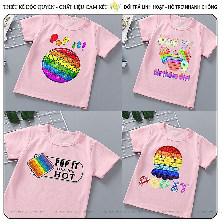 ÁO THUN POP IT POPIT UNISEX PHÔNG NAM NỮ GIA ĐÌNH CẶP ĐÔI CÓ SIZE TRẺ EM CHO BÉ TRAI GÁI AOMIVN