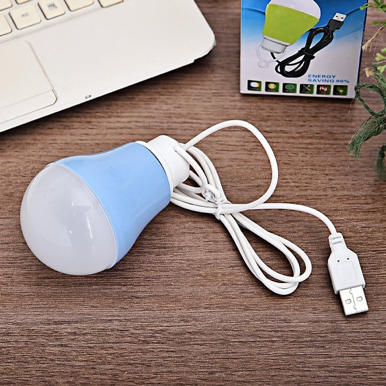 Đèn led tròn cáp USB dùng nguồn laptop, sạc dự phòng... thích hợp đi phượt, cắm trại ,khi cúp điện - Màu ngẫu nhiên