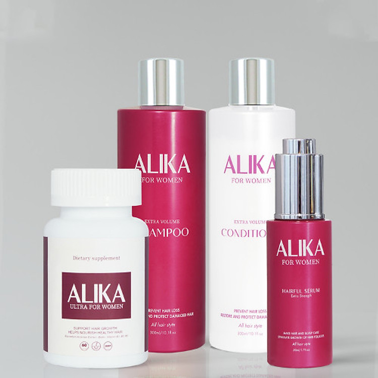 Bộ Tứ Sản Phẩm Chăm Sóc Tóc Chuyên Sâu Alika Cho Nữ, Ngăn Rụng Tóc, Kích Thích Mọc Tóc Nhanh, Dưỡng Mọc Tóc Mềm Mượt