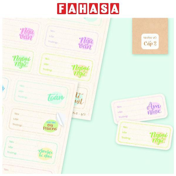 Bộ 24 Nhãn Vở A Cấp II - Linh Lan