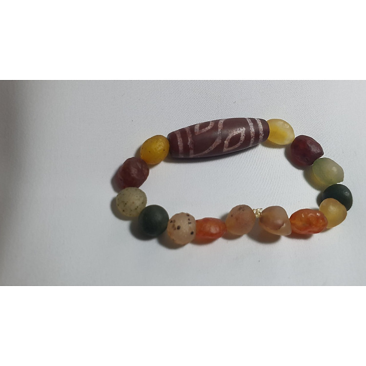 Vòng tay Dzi mắt phượng phối óc eo