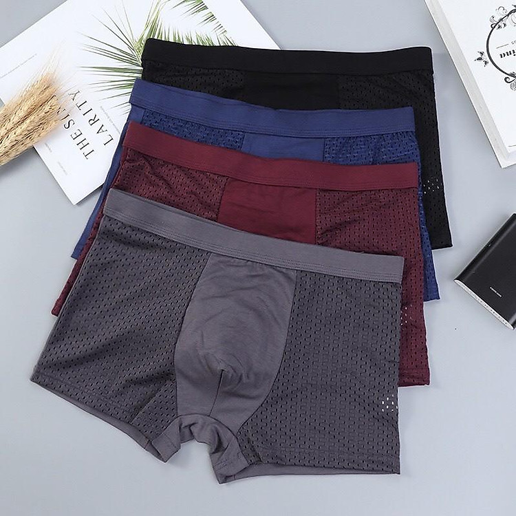 Combo 5 Quần Lót Đùi Nam Boxer Lưới Thông Hơi 6028 – Mát Lạnh, Thoáng Khí