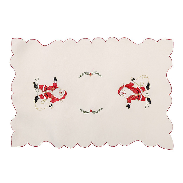 Khăn Lót Chén Đĩa Bàn Ăn Thêu Họa Tiết Giáng Sinh