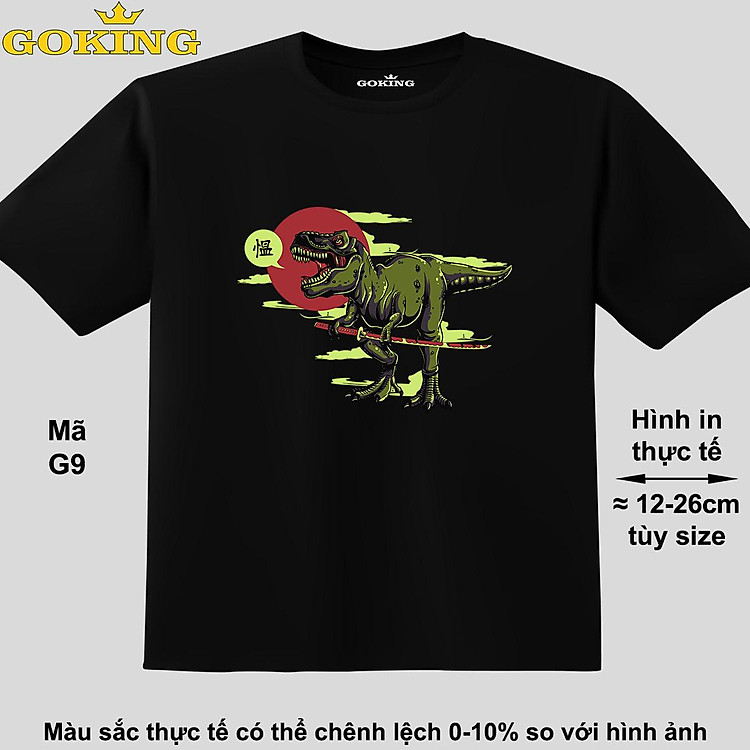 Khủng long cầm kiếm, mã G9. Áo thun hàng hiệu GOKING cao cấp cho cả gia đình, công nghệ in Nhật Bản sắc nét 4K. Form unisex cho nam nữ, trẻ em, bé trai gái.