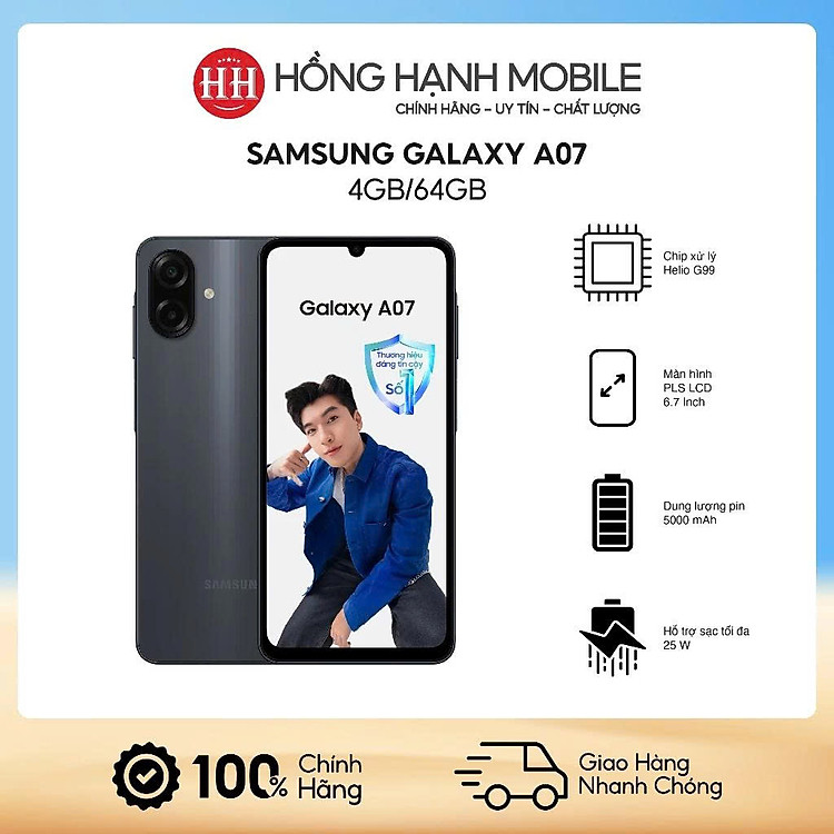 Điện Thoại Samsung Galaxy A07 4GB/64GB - Hàng Chính Hãng