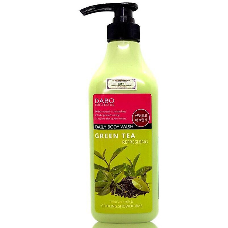 Sữa tắm chiết xuất từ trà xanh mát da hỗ trợ trị mụn sạch nhờn DABO REFRESHING GREEN TEA DAILY BODY WASH Hàn Quốc Chính Hãng ( 750ml)