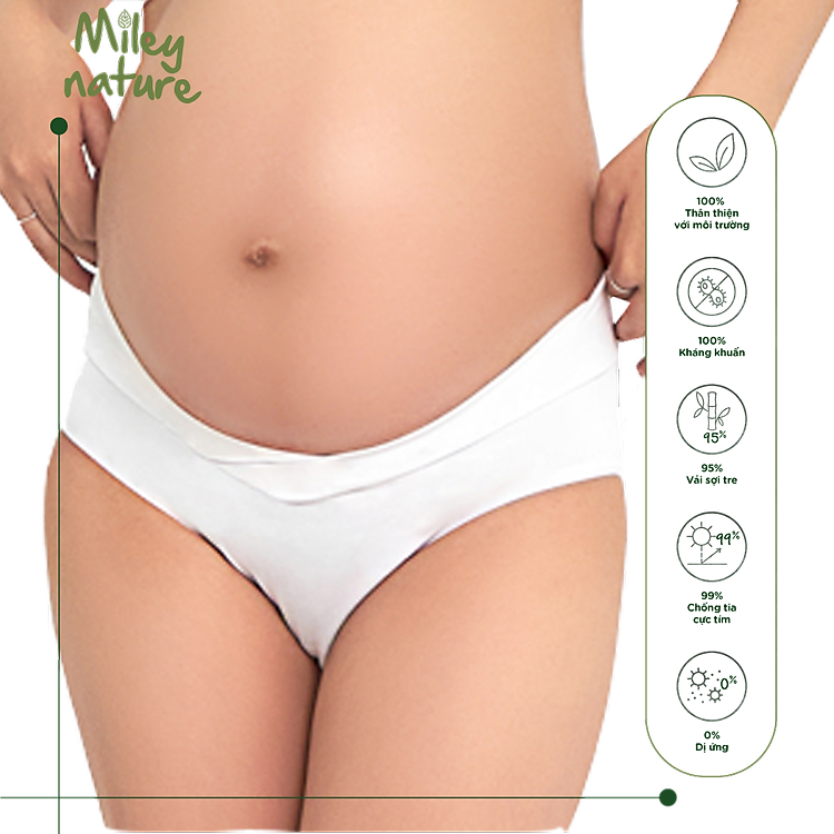 Quần Lót Bầu Cạp Chéo Miley - Trắng Chính hãng Giá tốt - Hình ảnh 5
