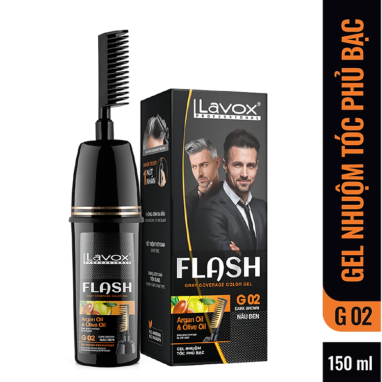 Gel Lược Nhuộm Phủ Bạc Lavox Flash 150ml - Lên Màu Nhuộm Tại Nhà Đơn Giản Tiện Lợi Lamimi Chính Hãng