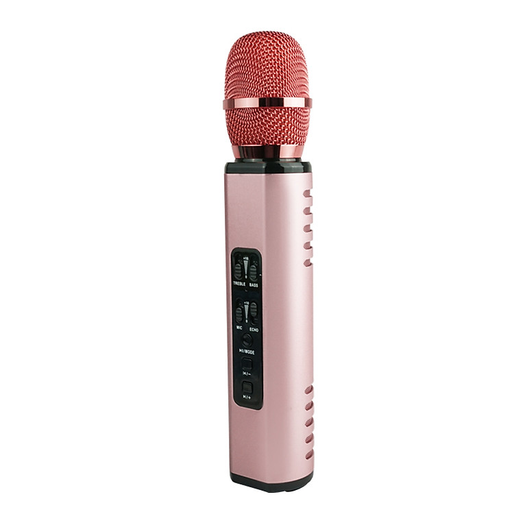 Micro Karaoke Bluetooth cao cấp âm thanh chuẩn HD Bass Treb sống động PKCB14 ROSE GOLD - Hàng Chính Hãng