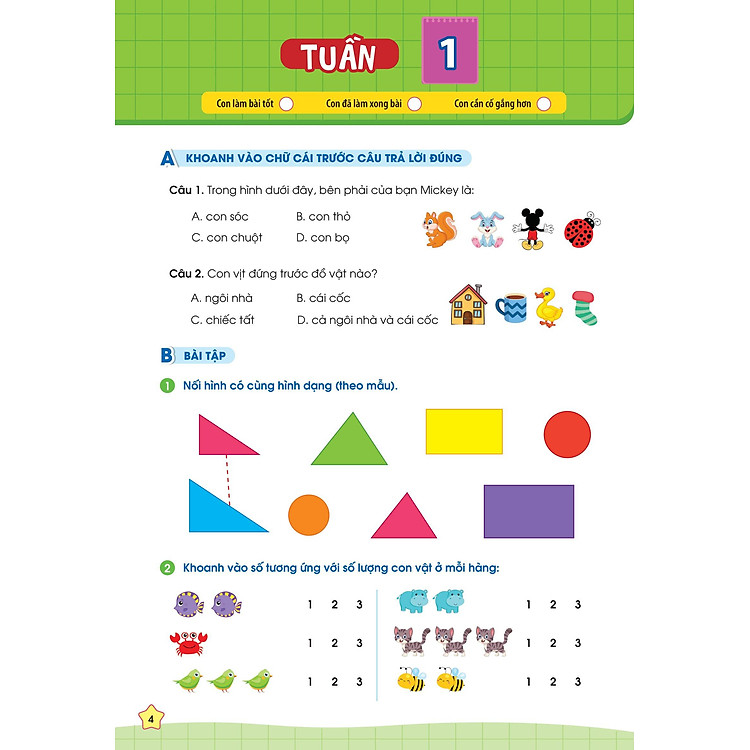 Phiếu Bài Tập Cuối Tuần Toán Và Tiếng Việt Lớp 1 - Ảnh 2