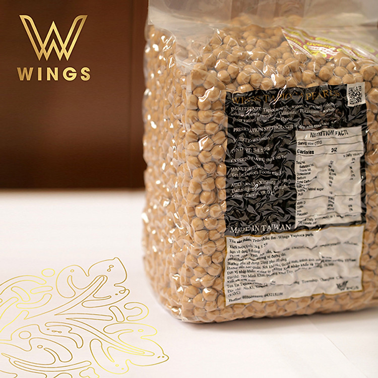 Trân Châu Đen / Caramel Wings Chính Hãng Đài Loan Dạng Túi 3 Kg - Mềm, Dẻo, Để Lâu Vẫn Mềm, Dẻo Không Bị Cứng Lại, Rất Thích Hợp Làm Sữa Tươi Đường Đen, Trà Sữa.