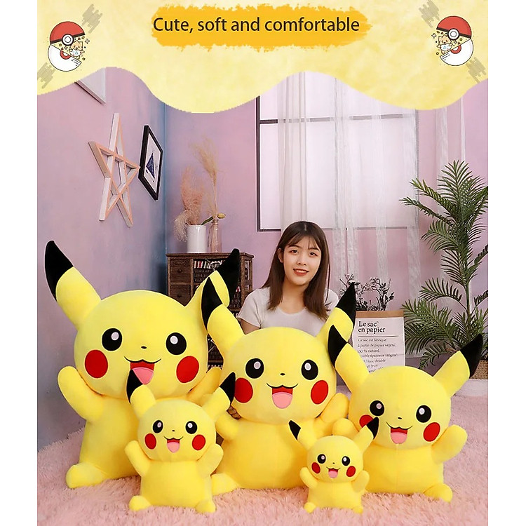 Tìm mua tại Avakids: Thú nhồi bông Pikachu cao cấp - Size 30-90cm - Ngập tràn khuyến mãi