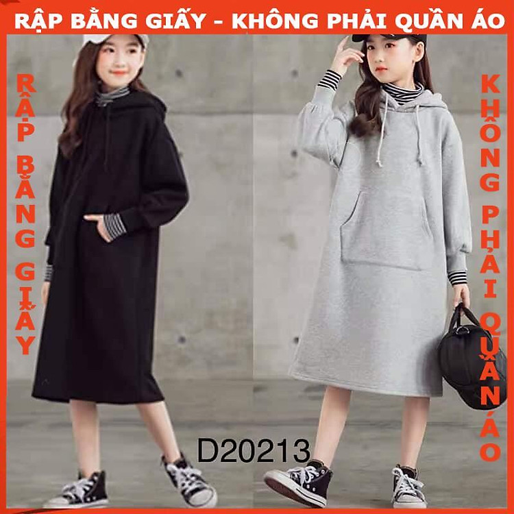 Rập Giấy A0 R427 – Đầm Hoodie Cho Bé 7 Tuổi