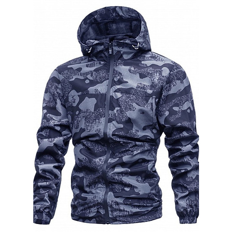 Áo khoác dù nam có nón kiểu rằn ri kiểu lính