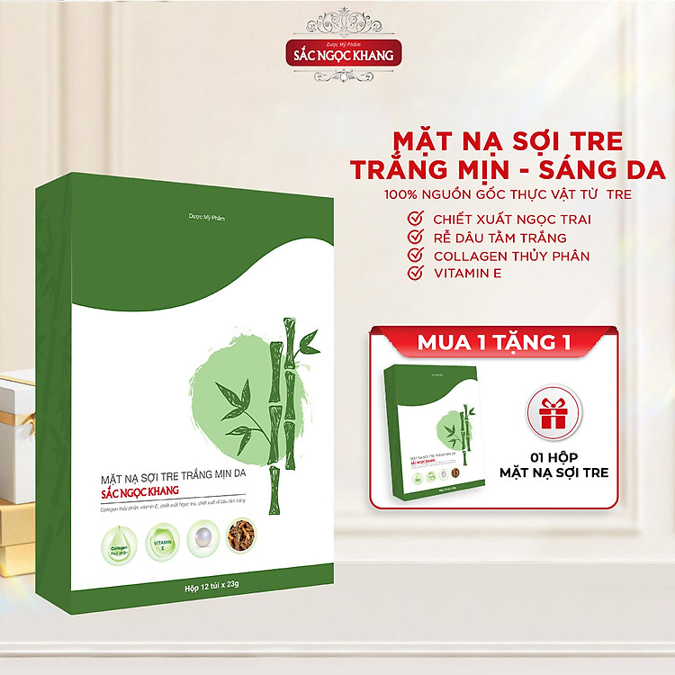 10 mặt nạ sợi tre trắng mịn da Sắc Ngọc Khang