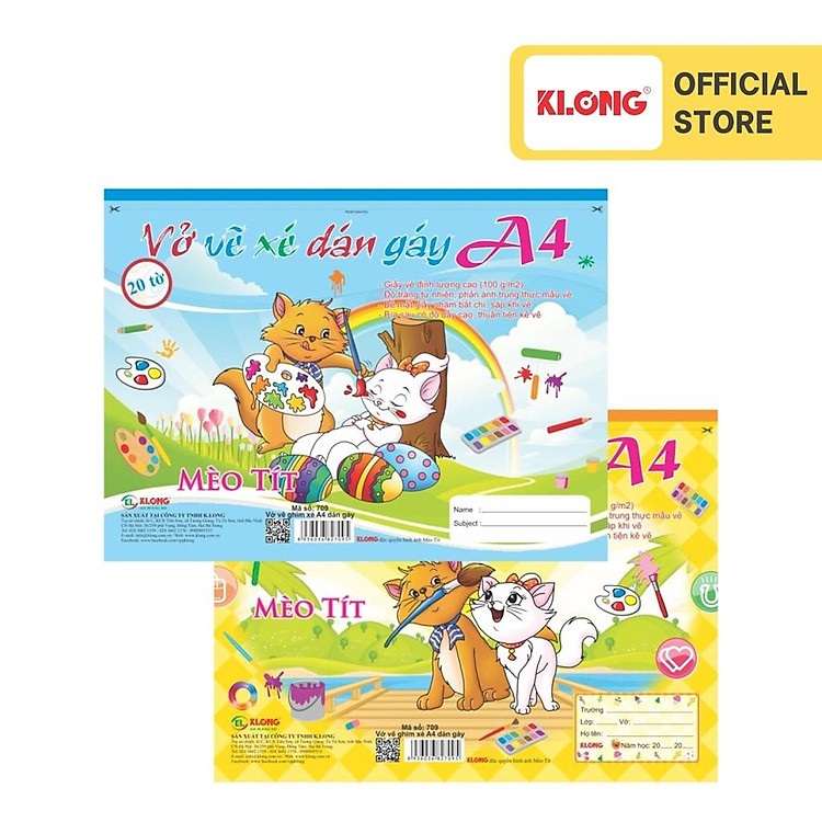 Vở Vẽ Dán Gáy Xé A4 (20 tờ)