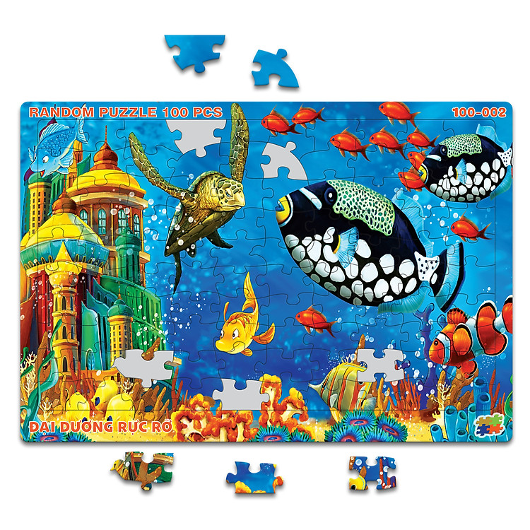 Tranh Xếp Hình 100 Mảnh A3 Đại Dương Chính hãng Ưu đãi - Hình ảnh 2