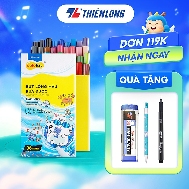 Bộ Bút Lông Màu Fiber Pen Thiên Long Colokit (40 màu)
