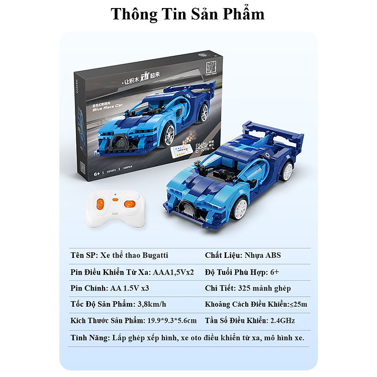 Bộ Đồ Chơi Lắp Ghép Xe Đua Bugatti Chính hãng Giá tốt - Hình ảnh 5