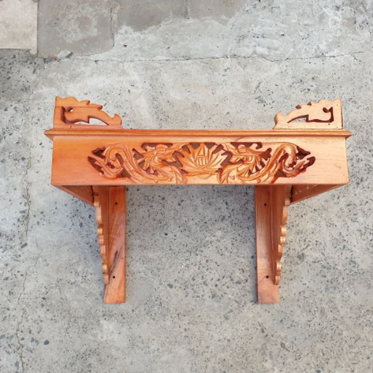 Bàn thờ treo tường gỗ xoan ngang 48 cm gồm 1 bộ ke đế