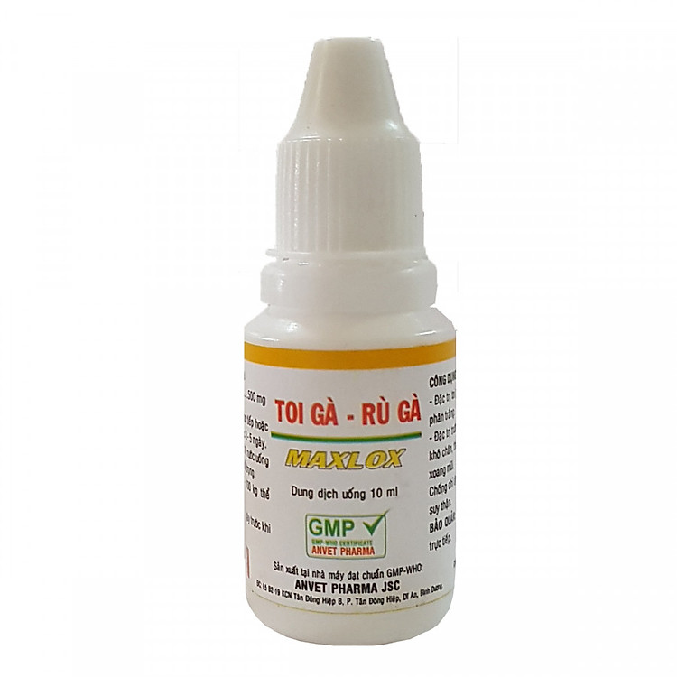 Trị phân xanh phân trắng cho gà và chim cảnh - Maxlox 10ml