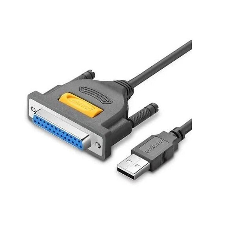Ugreen 20793 1M màu Đen Cáp tín hiệu chuyển đổi USB 2.0 sang DB25 âm cao cấp US167 - Hàng chính hãng