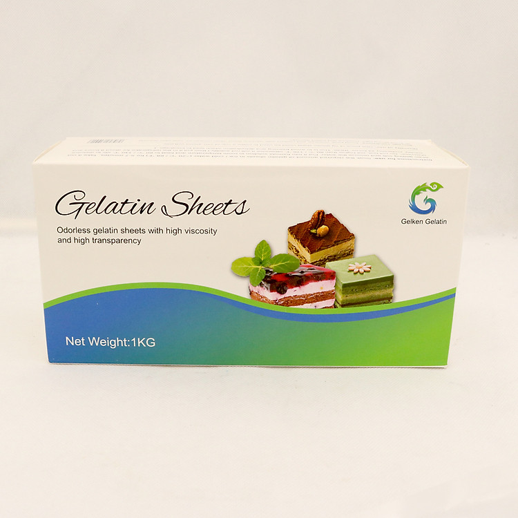 Gelatin lá hộp 1kg và túi 50 gram