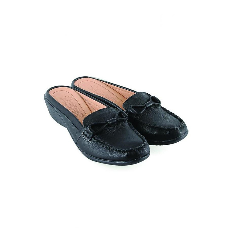 Giày Sabo Nữ Da Bò Huy Hoàng HT7936 - Đen