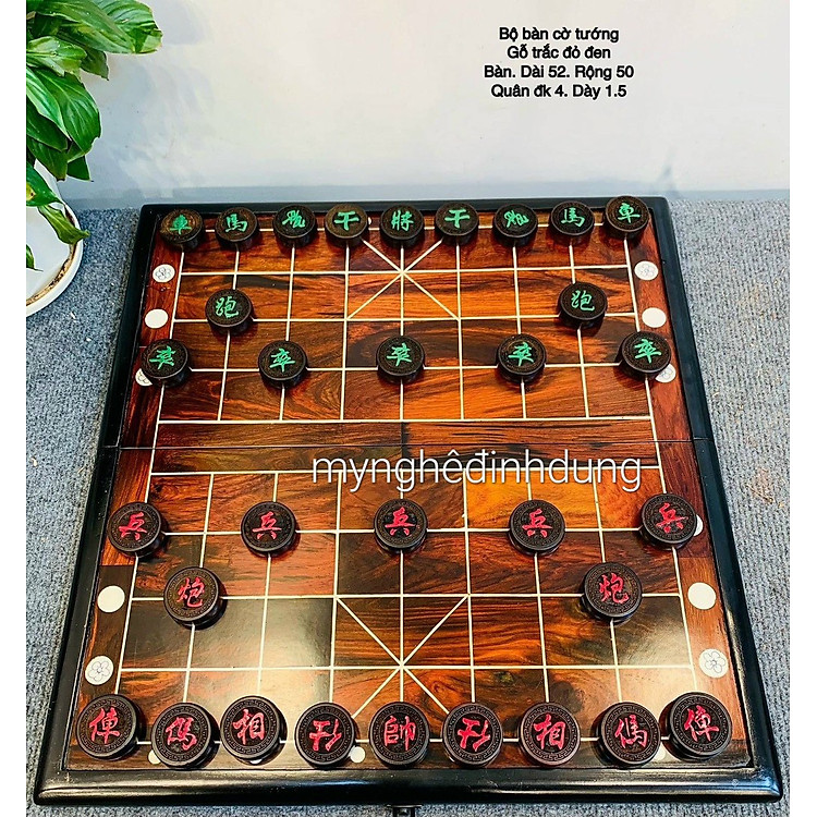 Bộ bàn cờ tướng gỗ trắc đỏ đen Chính hãng Giá tốt - Hình ảnh 3