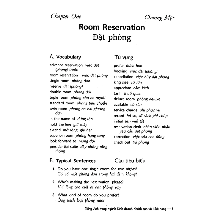 Tiếng Anh Giao Tiếp Trong Khách Sạn Và Nhà Hàng - Ảnh 3