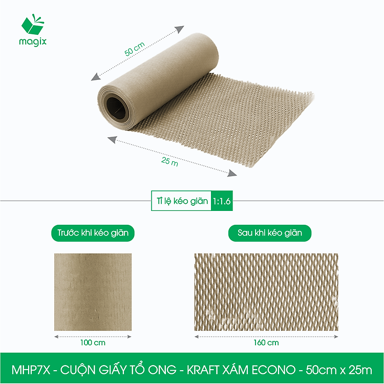 Cuộn Giấy Tổ Ong Chống Sốc MHP7X (50cm x 25m) - Ảnh 4