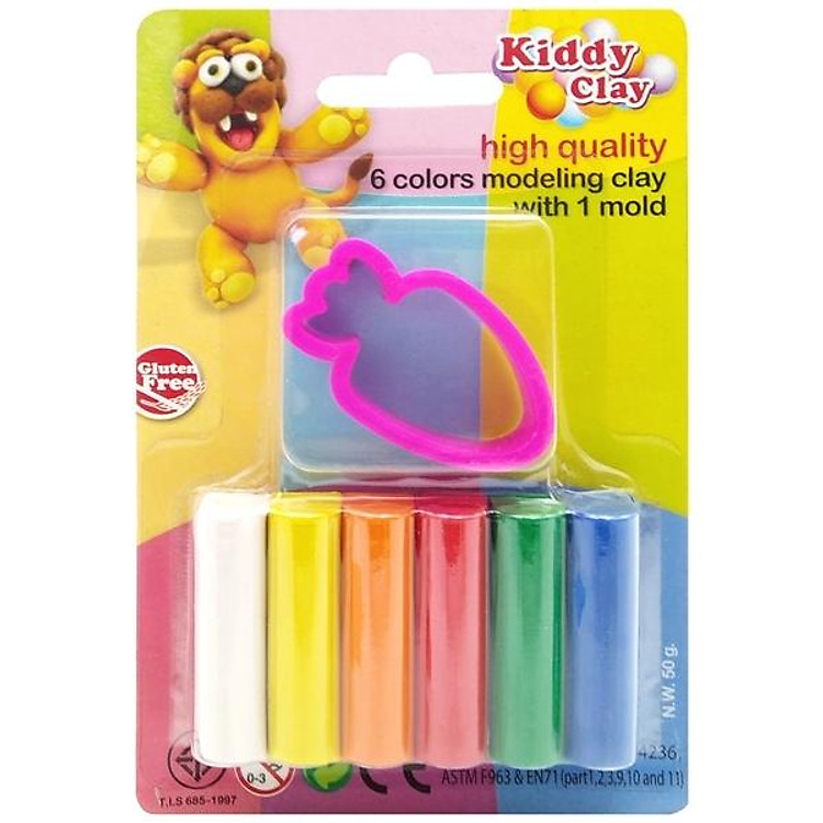 Mua Đất Nặn Kiddy Clay 6 Màu + Khuôn Chính hãng Ưu đãi - Hình ảnh 3