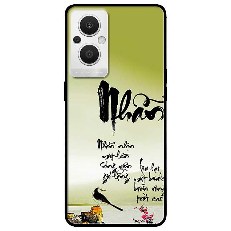 Ốp lưng cho Oppo Reno 2Z - 2F - Reno 6Z - Reno 7Z 5G - 8Z 5G - Reno 8T 4G - Reno 8T 5G - Thư Pháp Nhẫn Nhịn - Hàng Chính Hãng
