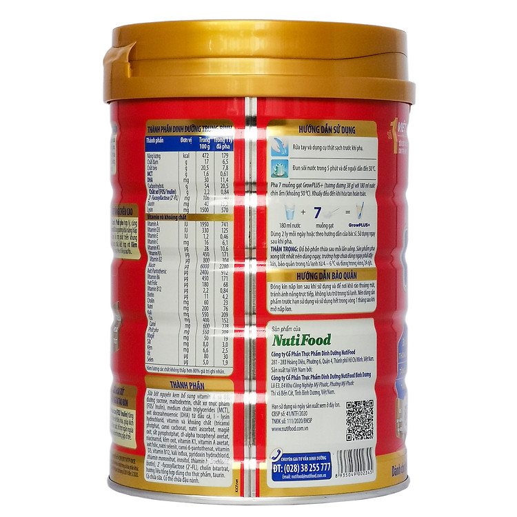 Nơi mua Sữa Bột Nutifood Grow Plus+ Đỏ 900g Hàng chuẩn Giá rẻ - Hình ảnh 3