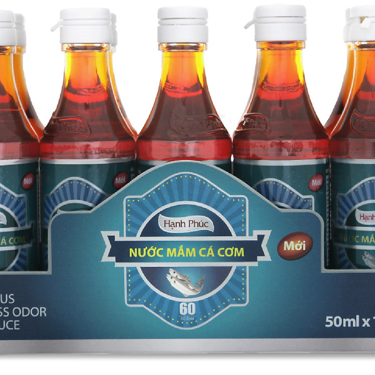 Nước Mắm cá cơm Hạnh Phúc 60 độ đạm (50ml) lốc 10 chai