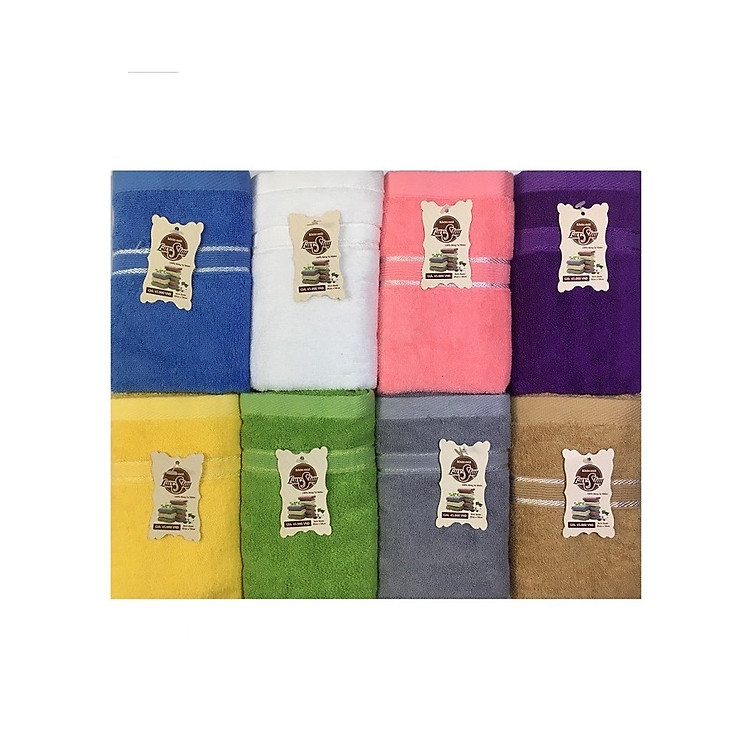 Set 5 khăn mặt gia đình 100% cotton kt 30*50cm - nhiều màu