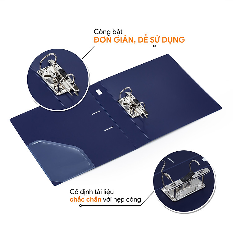 Bìa Còng Bật A4 5cm (Màu Xanh Tím Than) - Ảnh 2