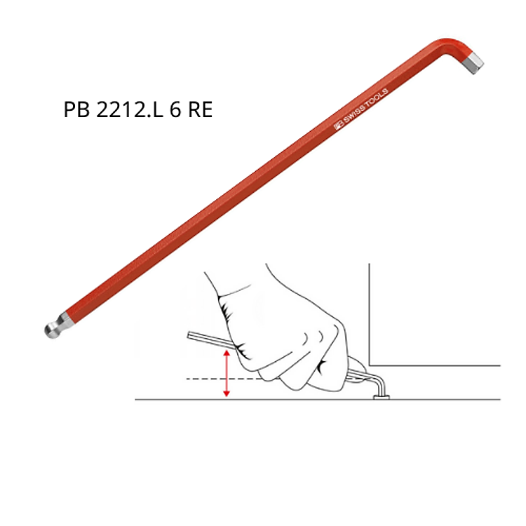 Lục Giác Lẻ PB Swiss Tools Loại Rainbow Cong 100° Đầu Bi 2212.L Các Size 1.5-6.0mm Sản Xuất Tại Thụy Sỹ
