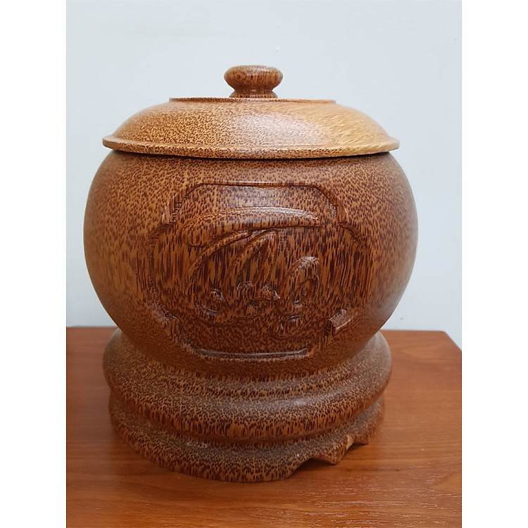 Vỏ đựng bình trà gỗ dừa Phúc lộc thọ