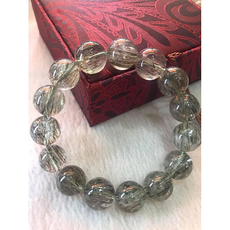 VÒNG NAM VIP 14,5LY ĐÁ THẠCH ANH TÓC XANH TRONG THẲNG MƯỢT SANG ĐẲNG CẤP HỢP CÁC ANH MỆNH MỘC HỎA THỦY