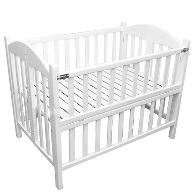 Giường cũi màu trắng tất cao cấp cho bé - 80x120x90