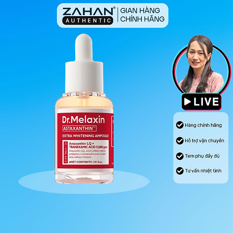 Tinh chất Dr.Melaxin Astaxanthin Extra Whitening Ampoule 30ml serum