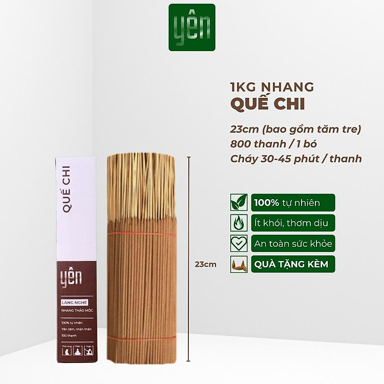 Nhang Quế Chi Sạch 1kg Giá Sỉ Loại 23-30-40cm 800-700-500 Thanh Yên 100 % Tự Nhiên Thờ Cúng Thư Giãn