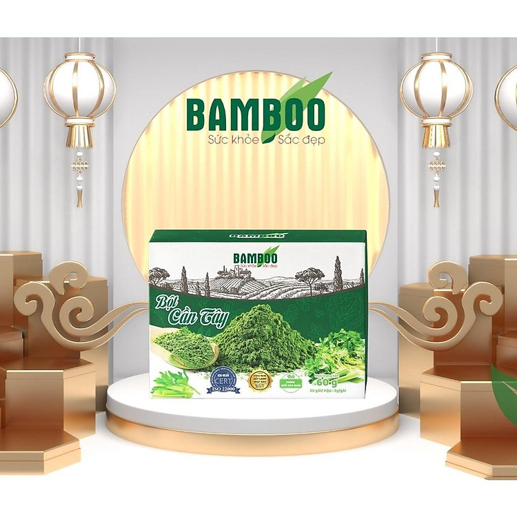 Bột cần tây Bamboo 60g/ 20 gói - Detox Hỗ trợ giảm cân, giữ dáng, đẹp da