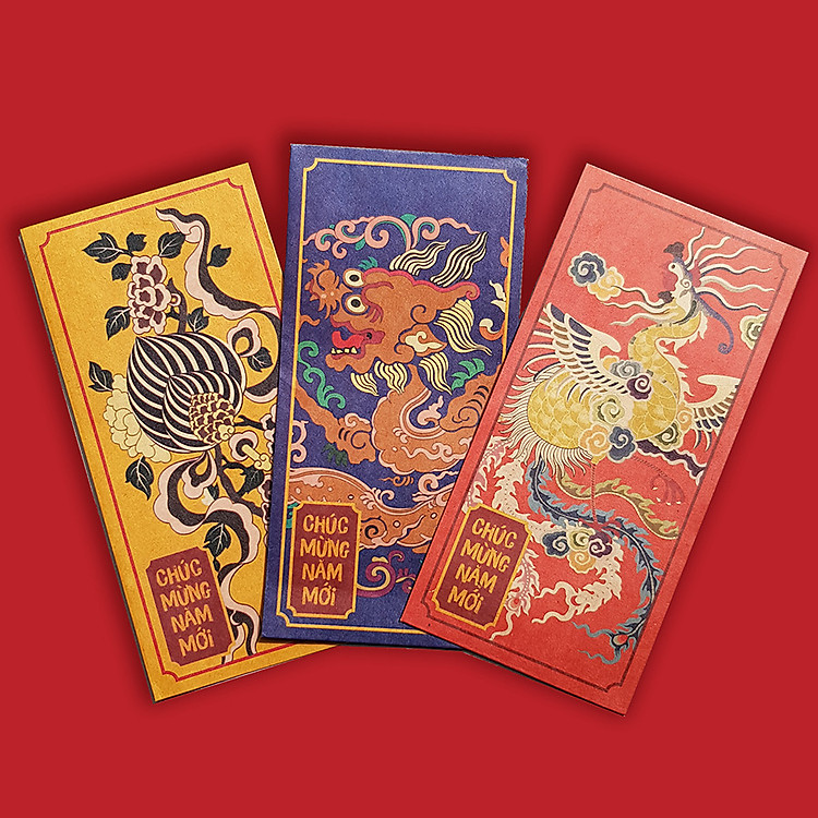 Xấp Bao Lì Xì Kraft Nhật Bản Hoa Văn Đại Việt