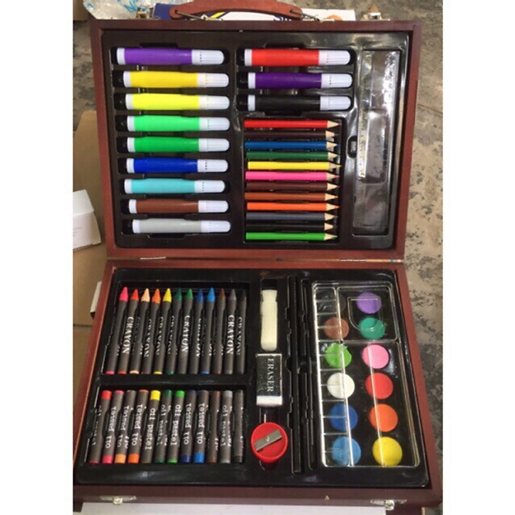 Hộp bút màu 67 chi tiết - hộp gỗ - quà tặng sữa Nan