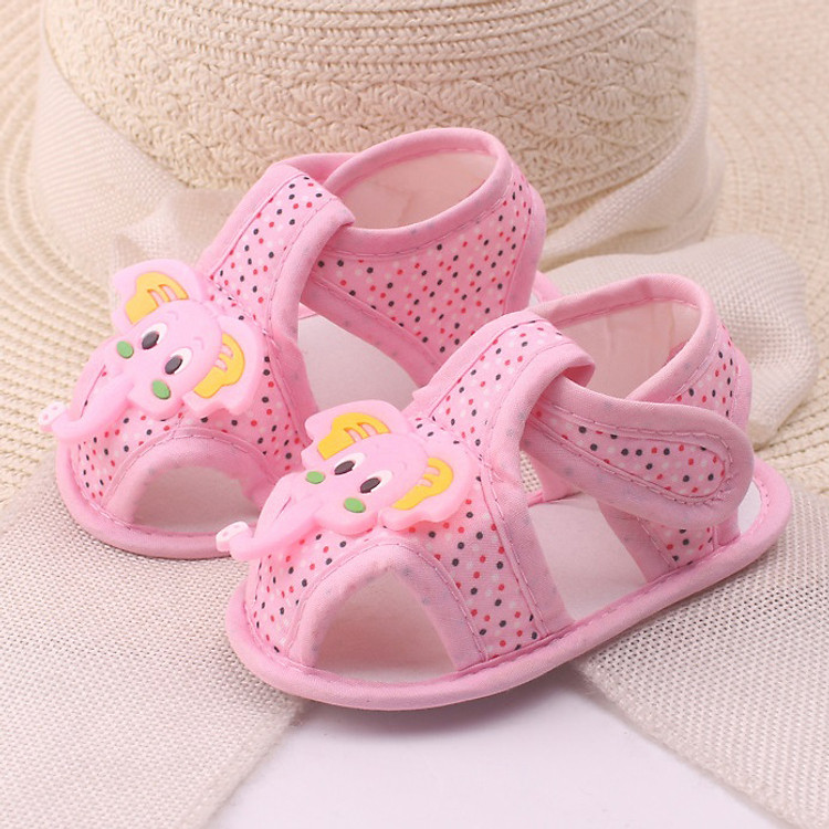 Giày sandal tập đi màu hồng cho bé hình voi con size 11