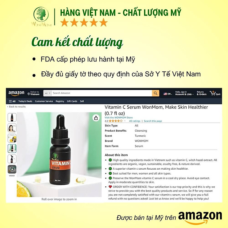 Serum Vitamin C Trắng Da Wonmom 20ml Uy tín Giá rẻ - Hình ảnh 4