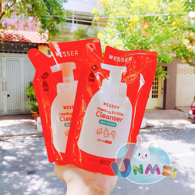 Bộ 4 Gói Nước Rửa Bình Sữa Wesser Chính hãng Ưu đãi - Hình ảnh 4